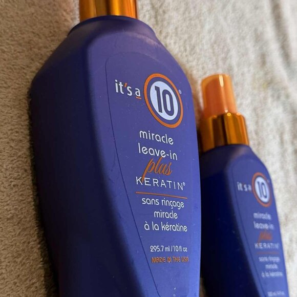 2 Bottles Brand New "It's a 10 Miracle Leave-In Plus Keratin Hair Product" - Picture 4 of 6